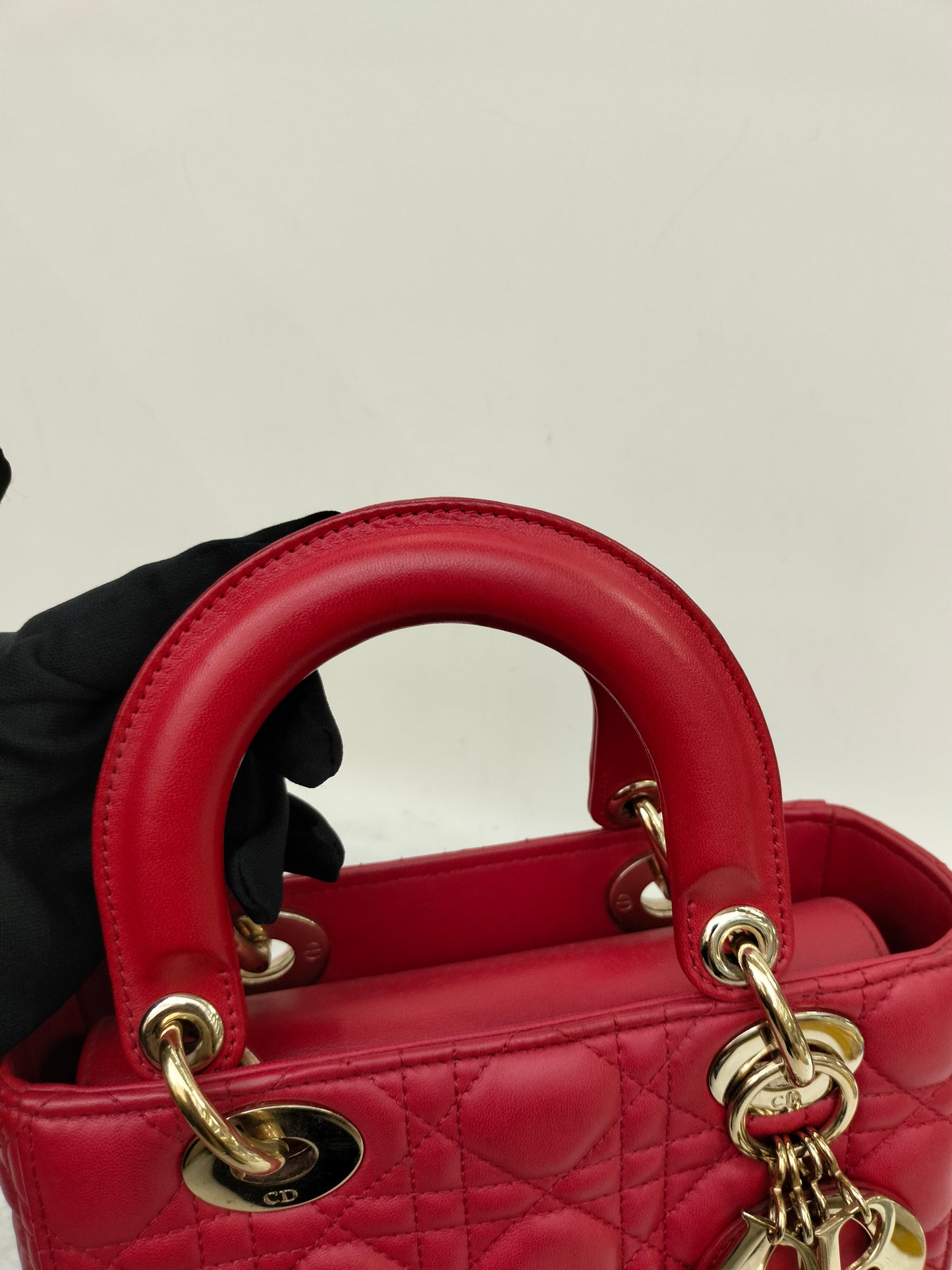 Lady Dior Small Lamb Red GHW 2016