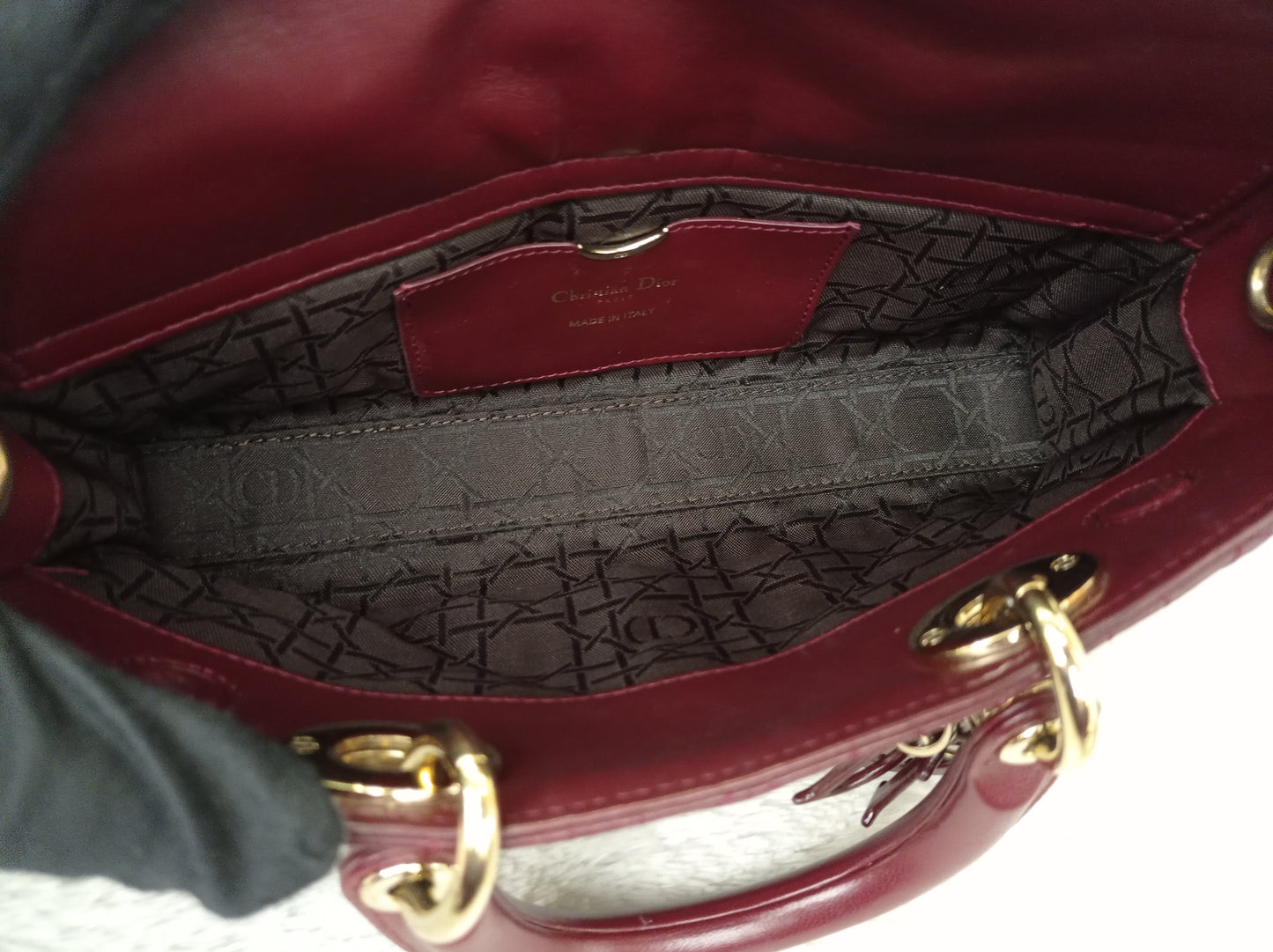 Dior Lady D'Joy Medium Lamb Burgundy GHW 2016