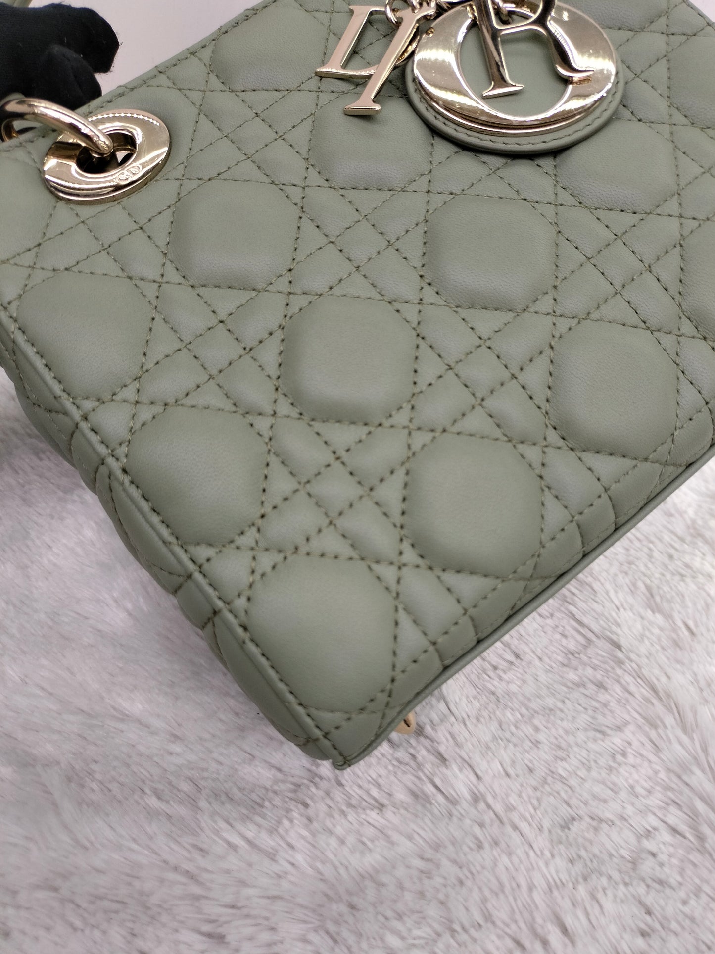 Lady Dior Small Lamb Sage GHW 2023