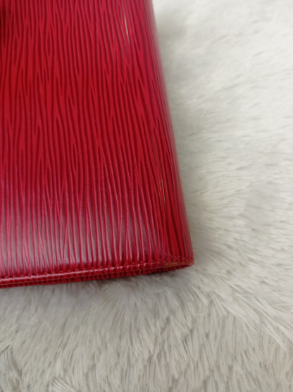 LV Portefeuille Tresor Etui Papiers Wallet Epi Red