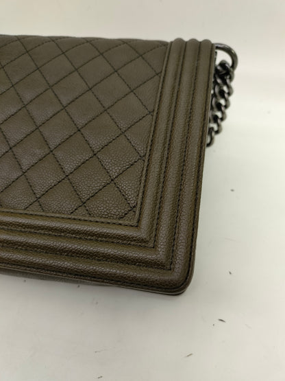 Chanel Boy 28 Caviar Khaki RHW #23