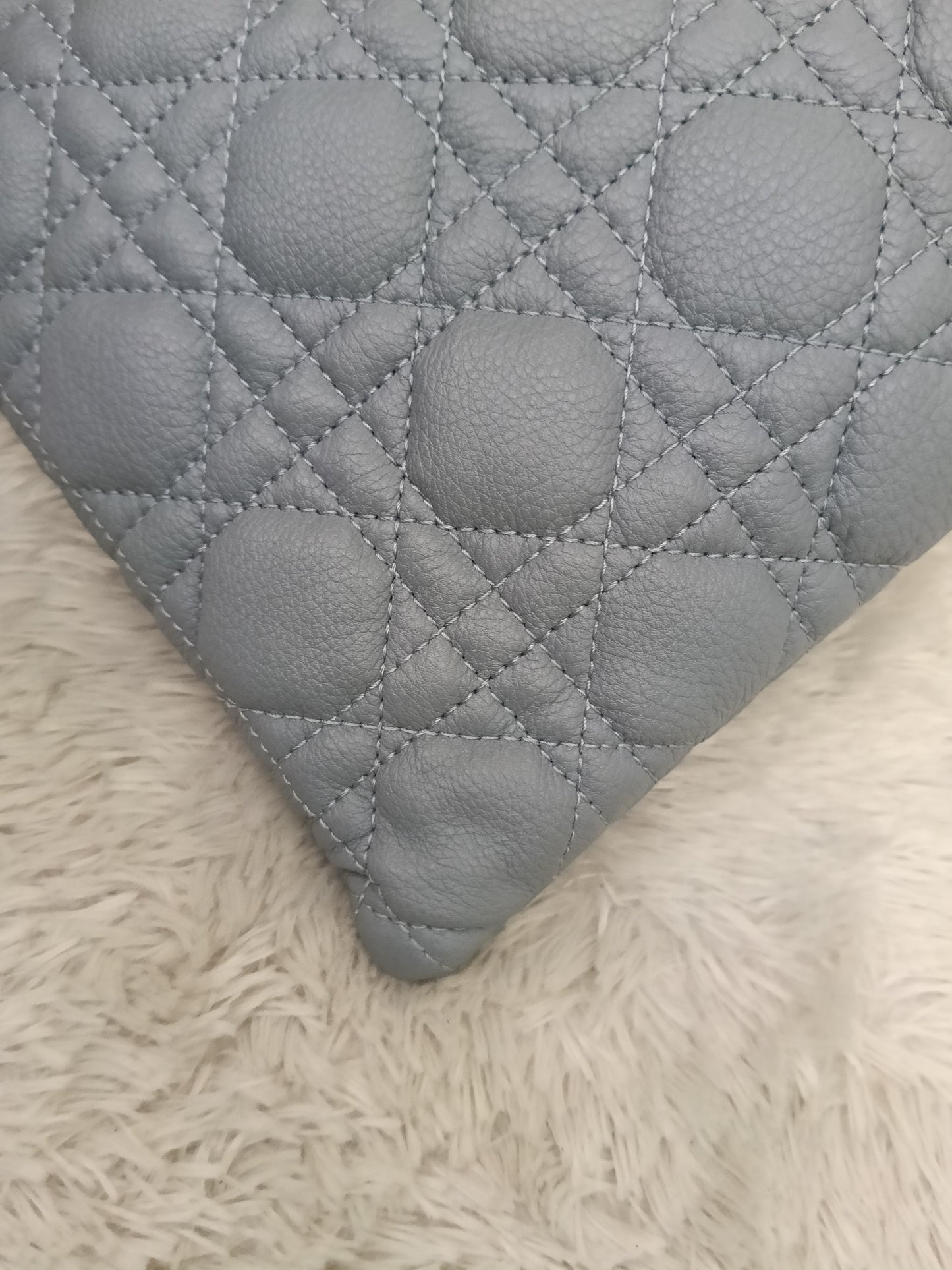 Dior Caro Daily Pouch Supple Cannage Calfskin Cloud Blue GHW 2022