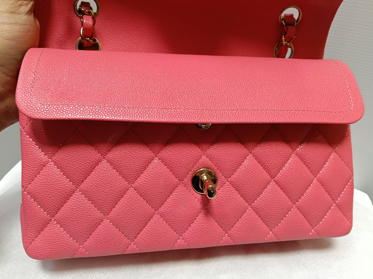 Chanel Small Caviar Pink GHW DF (CHIP)