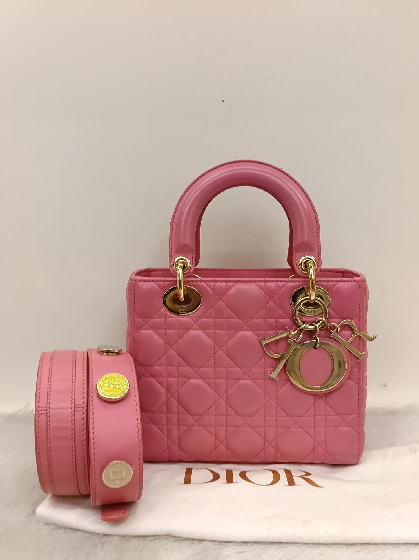 Lady Dior Small Lamb Fuchsia GHW 2018