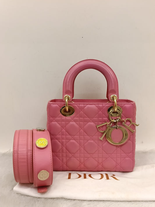 Lady Dior Small Lamb Fuchsia GHW 2018
