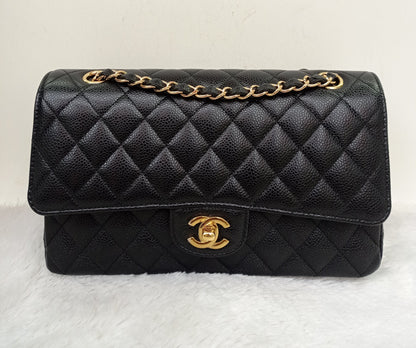 Chanel Medium Caviar Black GHW DF (CHIP)