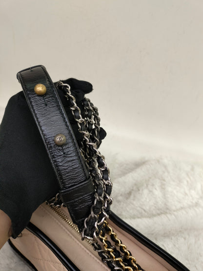 Chanel Gabrielle Small Calfskin Beige Black #26