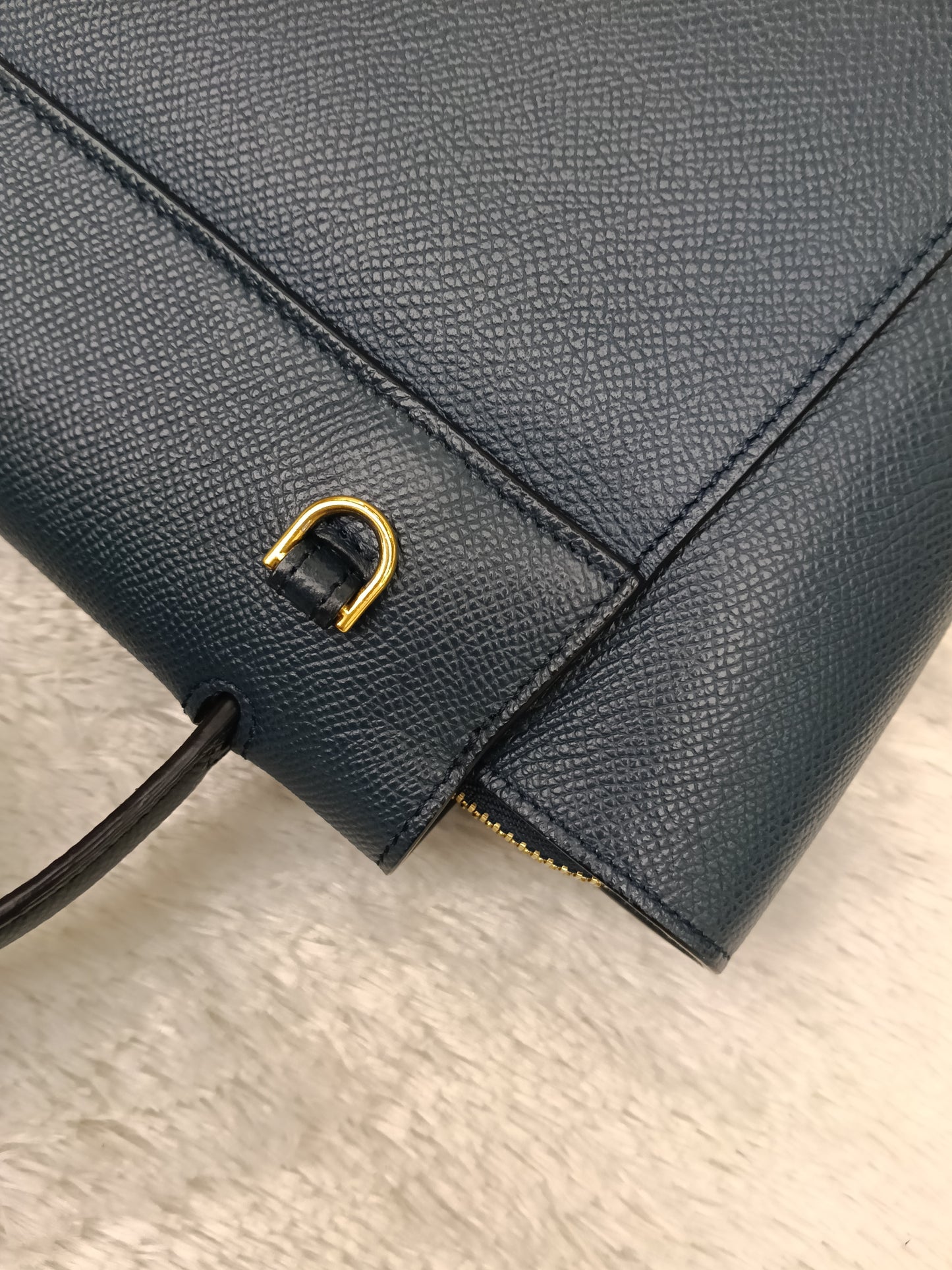 Celine Nano Belt Grained Abyss Blue GHW 2018