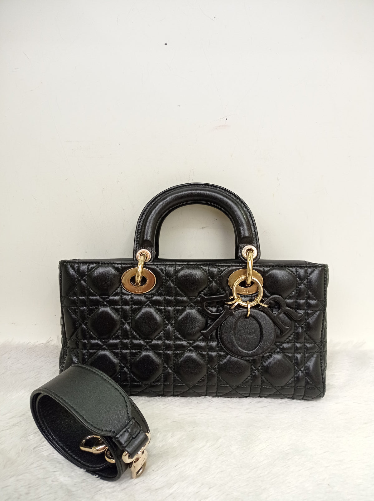 Dior Lady D'Joy Medium Lamb Black GHW 2016