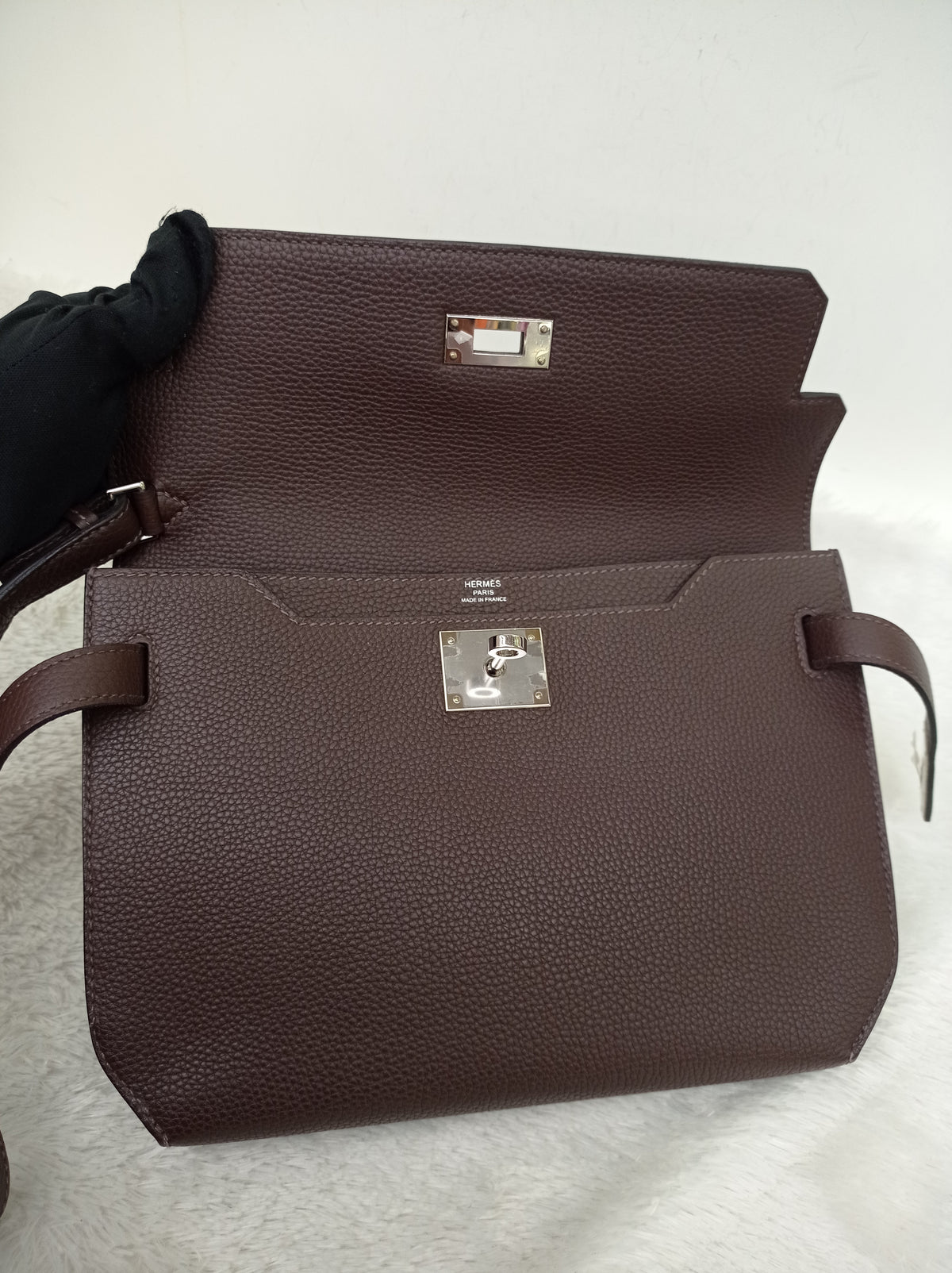 Hermes Kelly Depeche Pochette 25 Togo Ebene PHW #Y