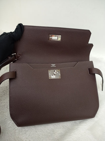 Hermes Kelly Depeche Pochette 25 Togo Ebene PHW #Y