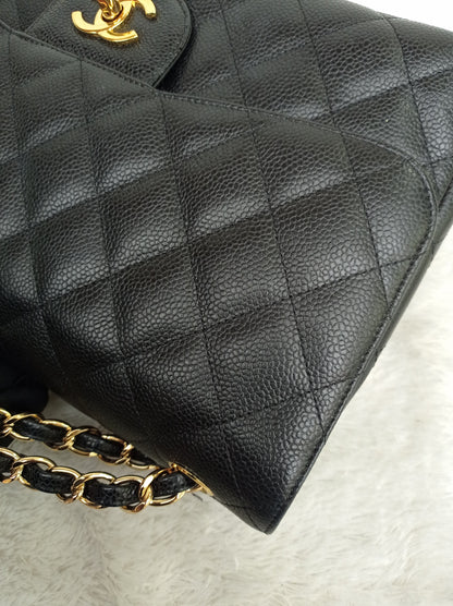 Chanel Jumbo Caviar Black GHW DF #17