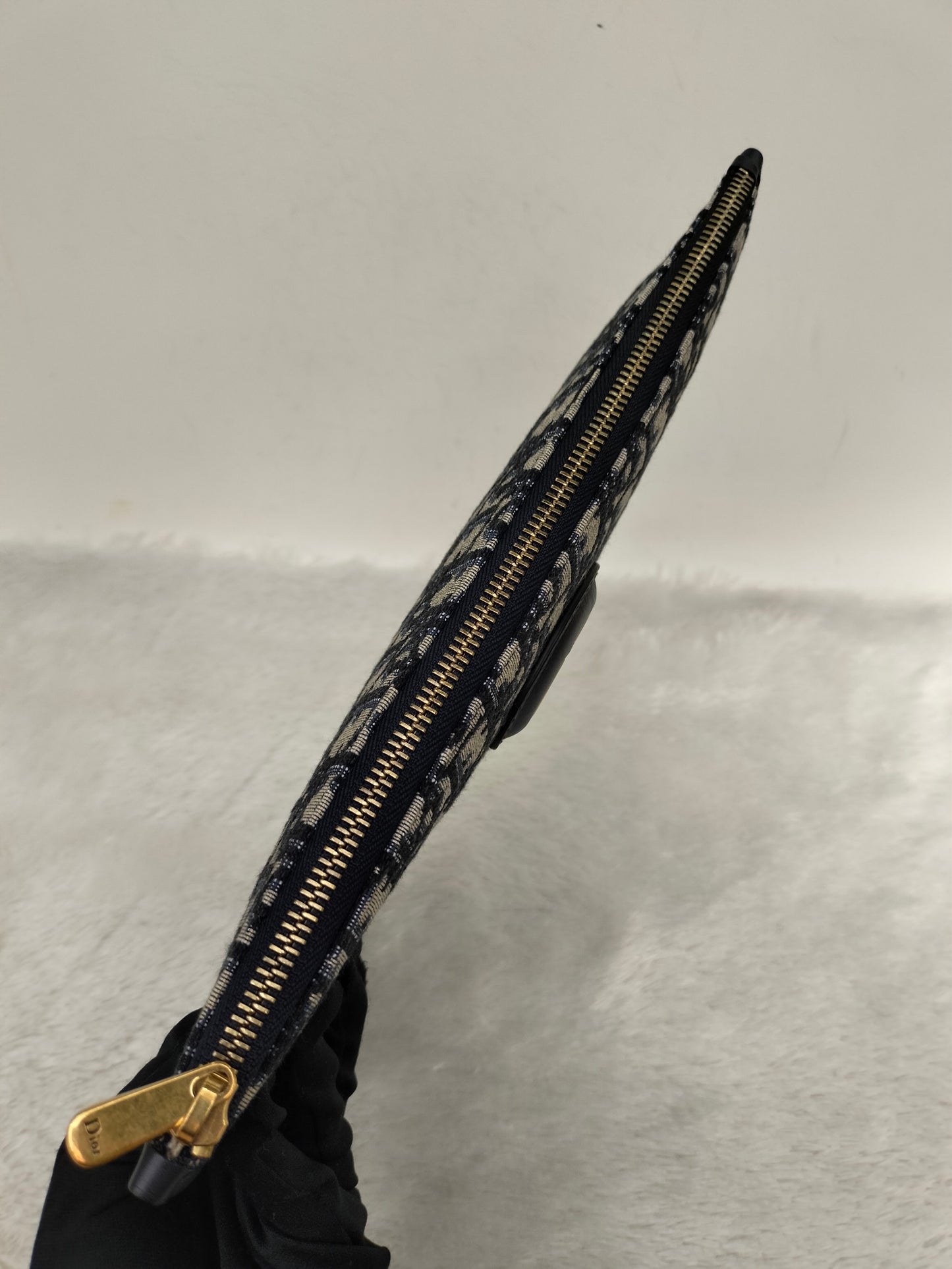 Dior Clutch Logogram Jacquard Oblique Navy GHW 2019