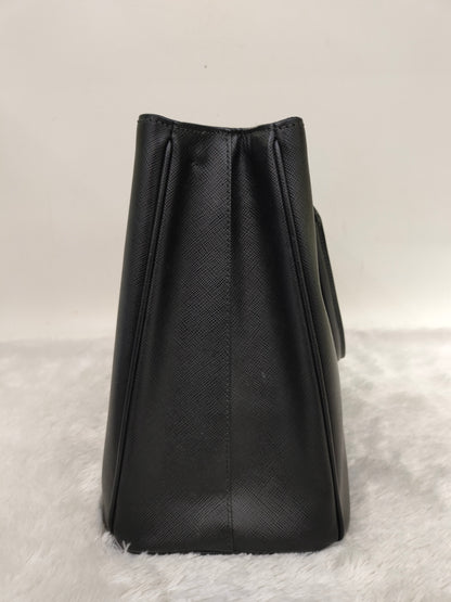 Prada Saffiano Lux Nero 33cm Double Zip GHW