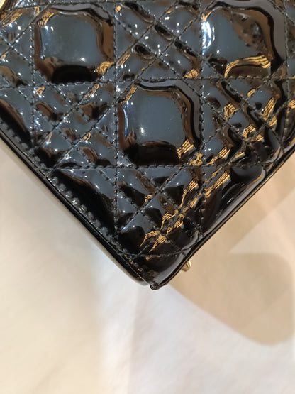 Lady Dior Mini Patent Black GHW 2016
