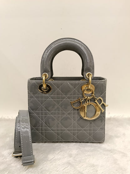 Lady Dior Small Patent Grey GHW 2021