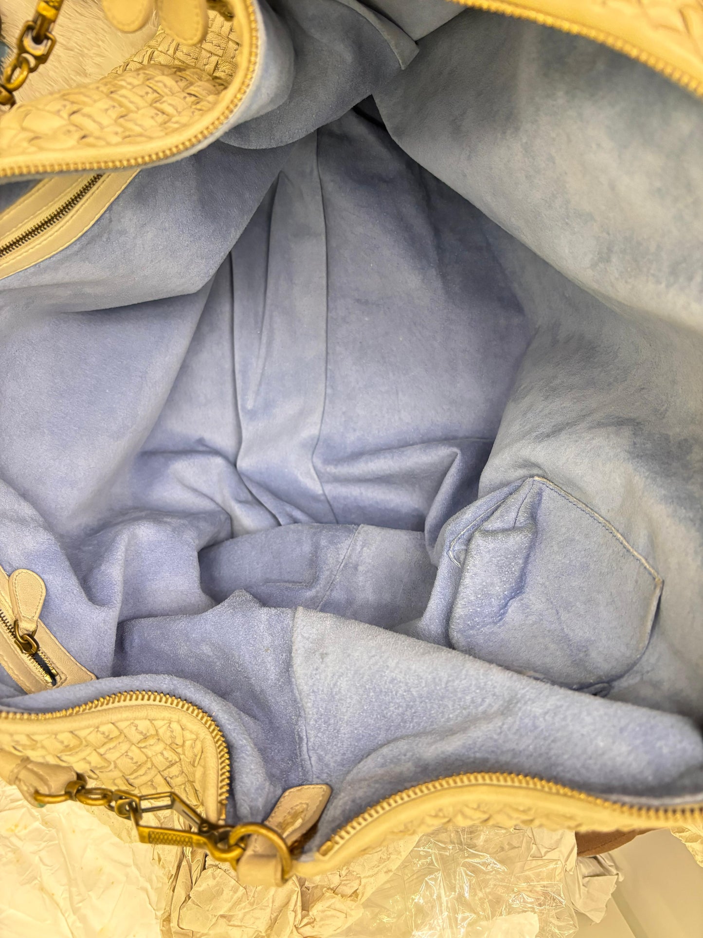 Bottega Veneta Bicolour Intrecciato Convertible Tote 3 Ways White Cream RGHW 2007