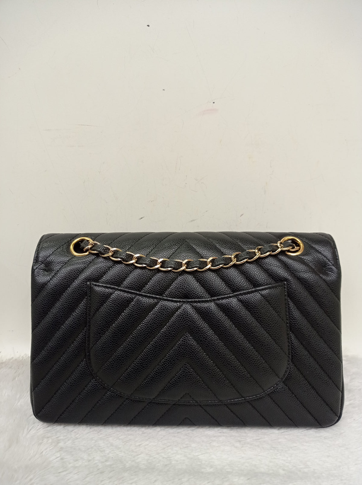 Chanel Medium Chevron Caviar Black GHW DF #30
