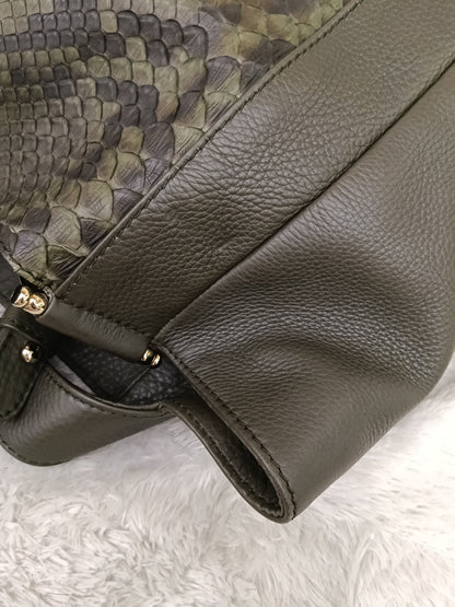 Gucci Tote Greenwich Medium Python Khaki GHW