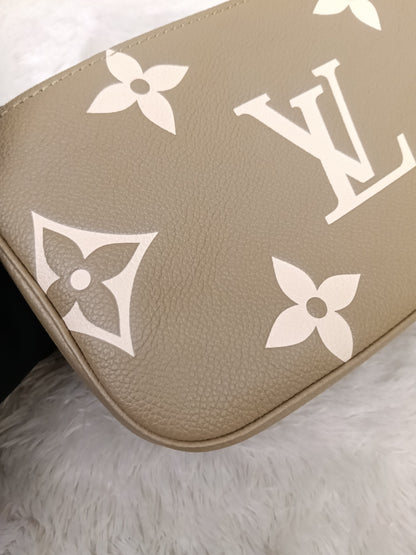 LV Multi Pochette Accessories Monogram Empreinte Light Khaki Cream (CHIP)