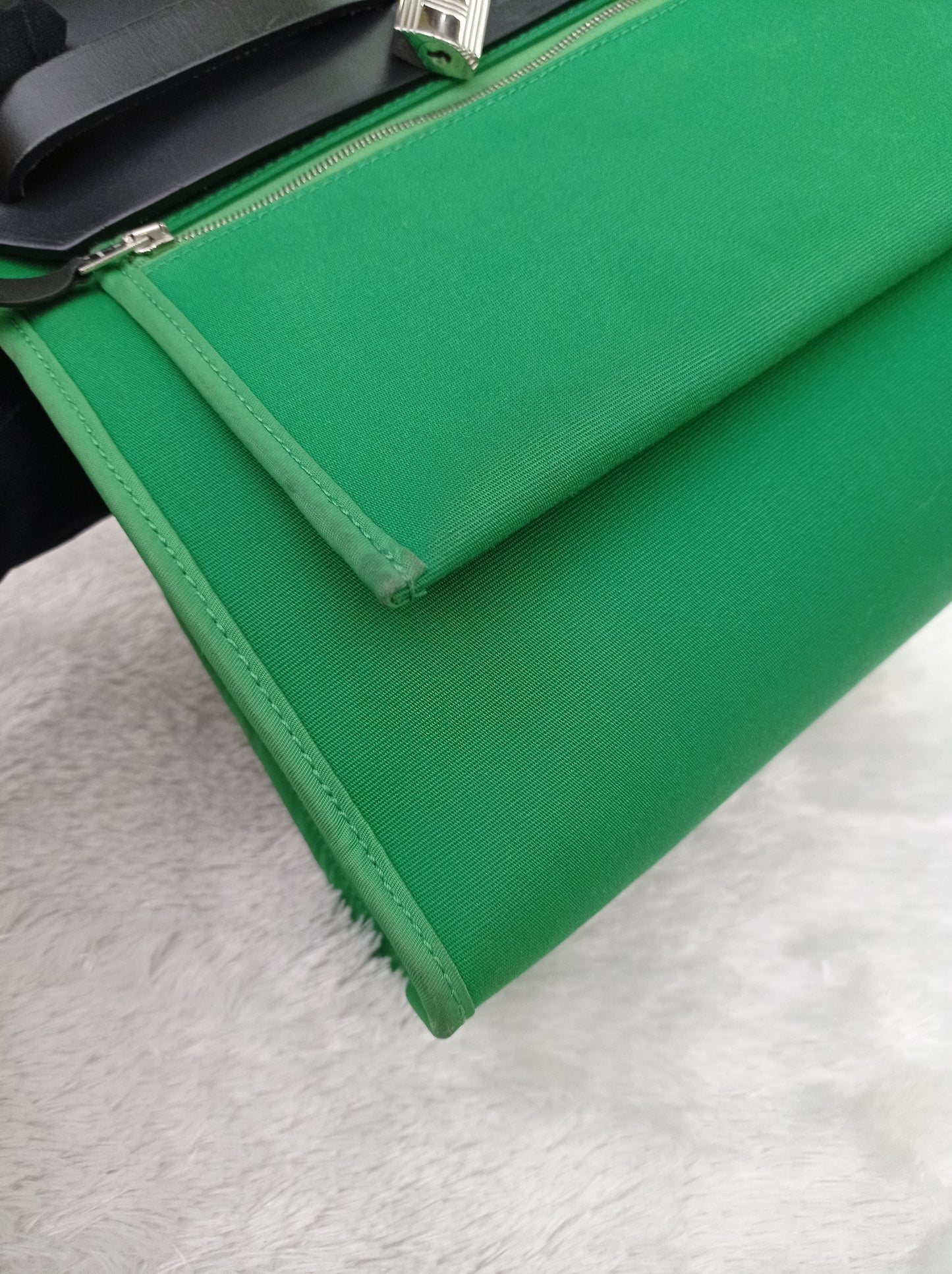 HB31 Zip Toile Vert Cactus Flap Black PHW #D