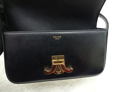 Celine Triomphe Shoulder Calfskin Black GHW 2022