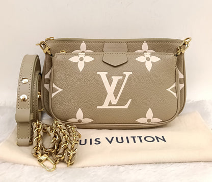 LV Multi Pochette Accessories Monogram Empreinte Light Khaki Cream (CHIP)