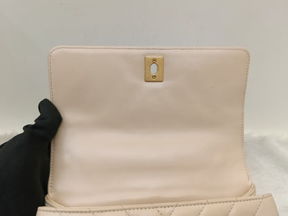 Chanel Coco Handle Small Chevron Calfskin Beige Handle Lizard GHW #25