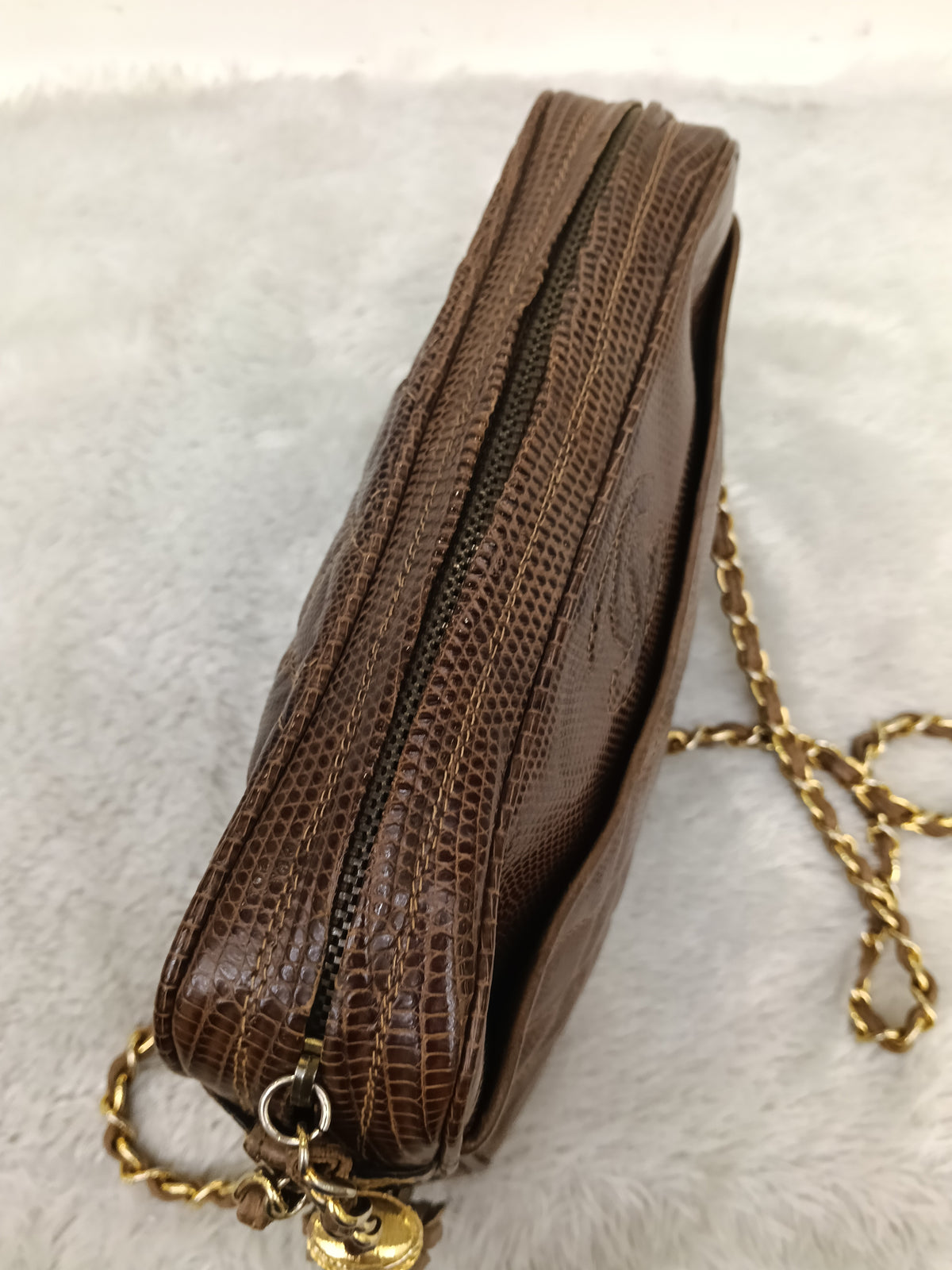 Chanel Camera Tassel Lizard Brown GHW #0