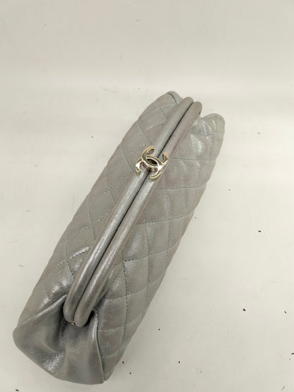 Chanel Timeless Clutch Metallic Silver GHW #15