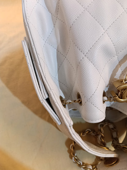 Chanel C25 Small Caviar White GHW 2025 (CHIP)