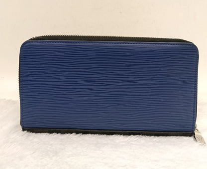 LV Zippy Wallet Long Organizer NM Epi Graphite Blue Gray