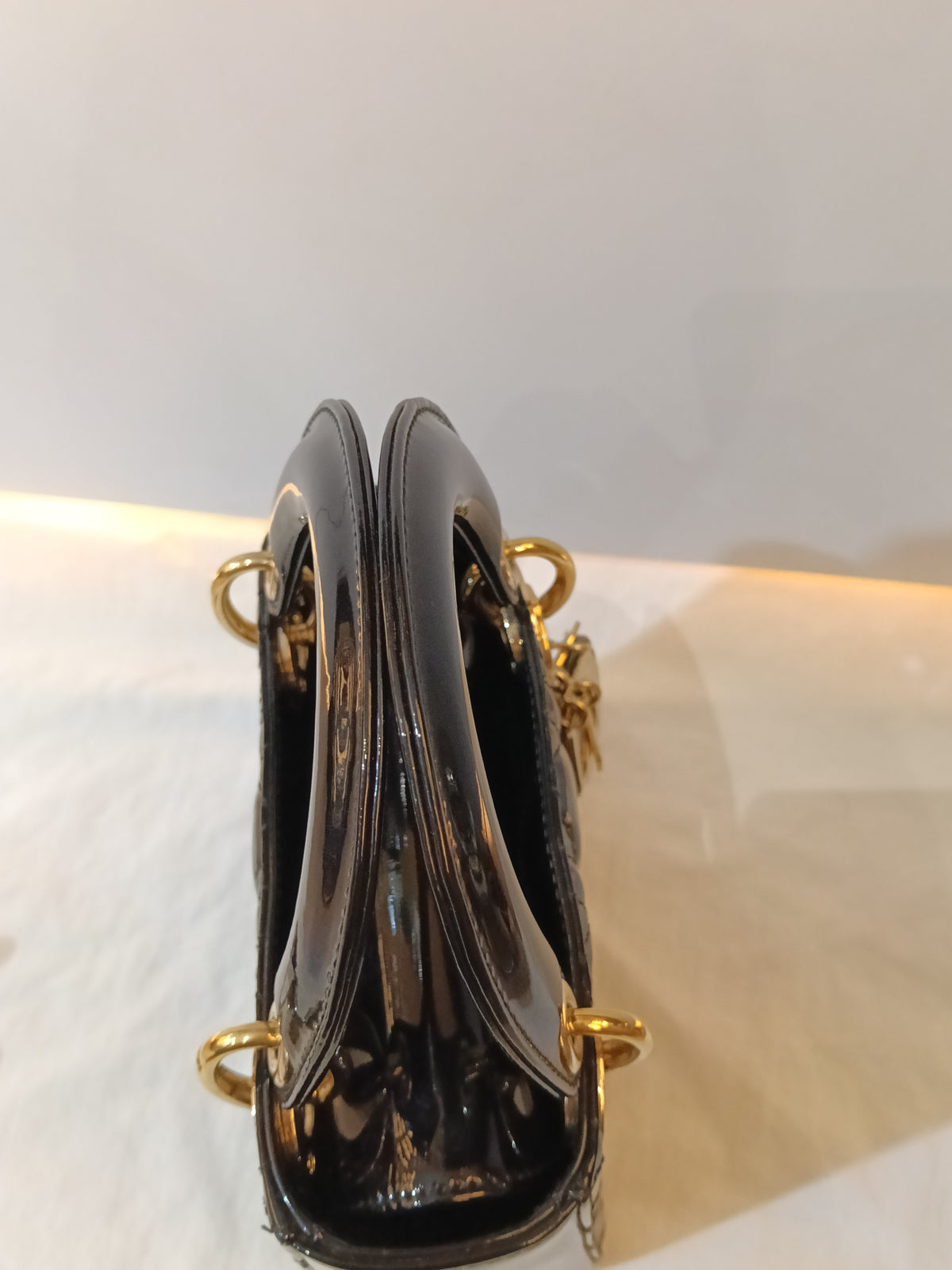 Lady Dior Mini Patent Black GHW 2016