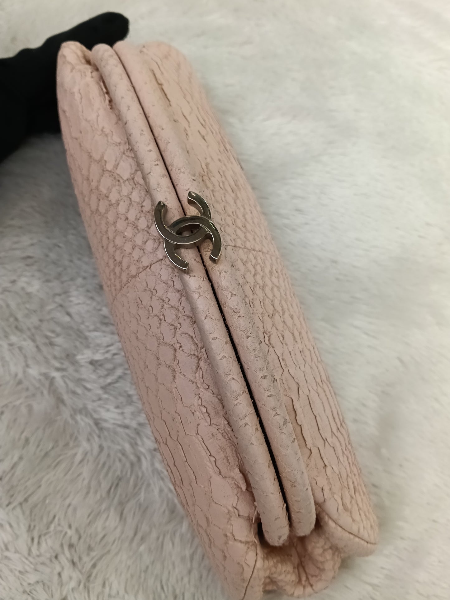 Chanel Timeless Clutch Python Pink Peach SHW #14