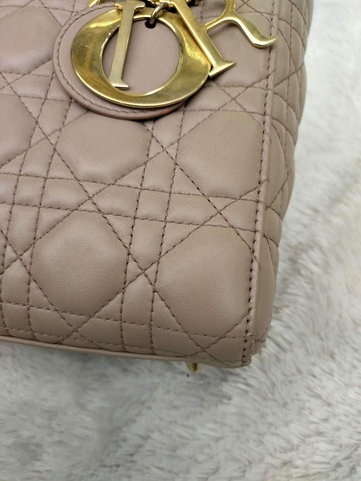 Lady Dior Small Lamb Taupe GHW 2018
