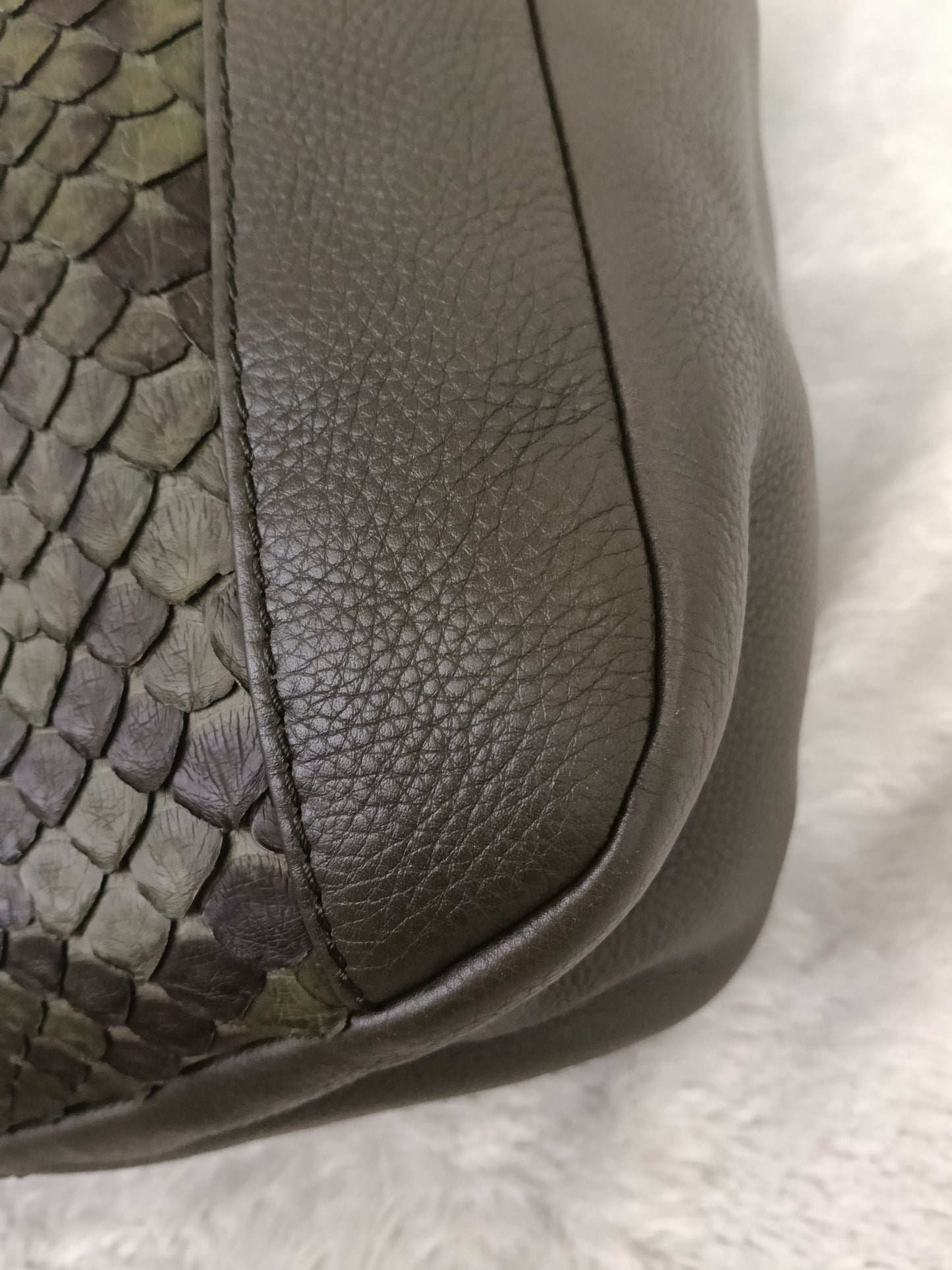 Gucci Tote Greenwich Medium Python Khaki GHW