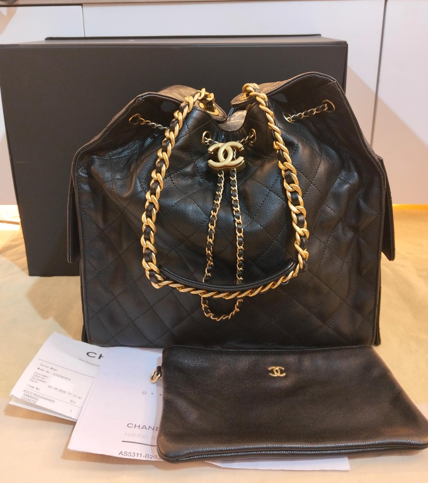Chanel C25 Medium Caviar Black GHW 2025 (CHIP)