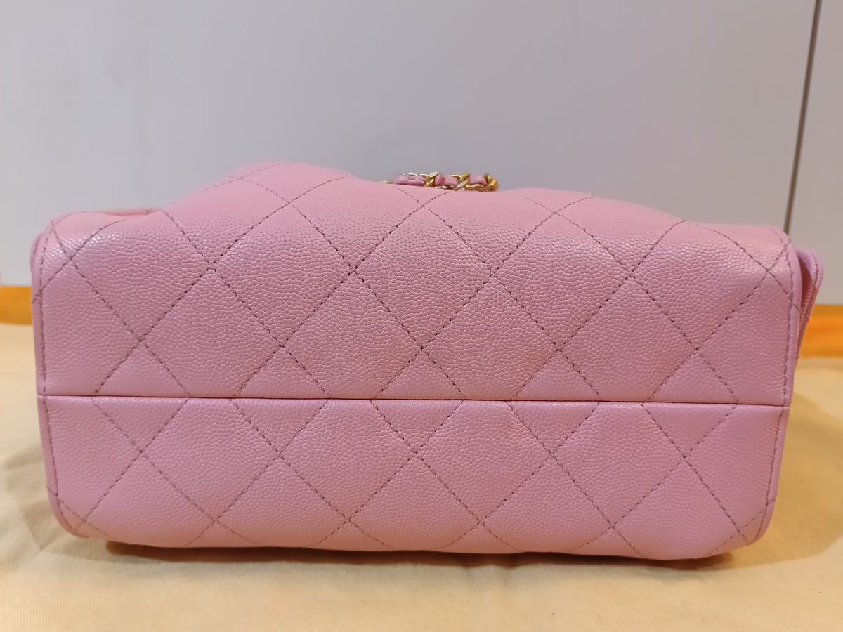 Chanel C25 Mini Caviar Pink Barbie GHW (CHIP)