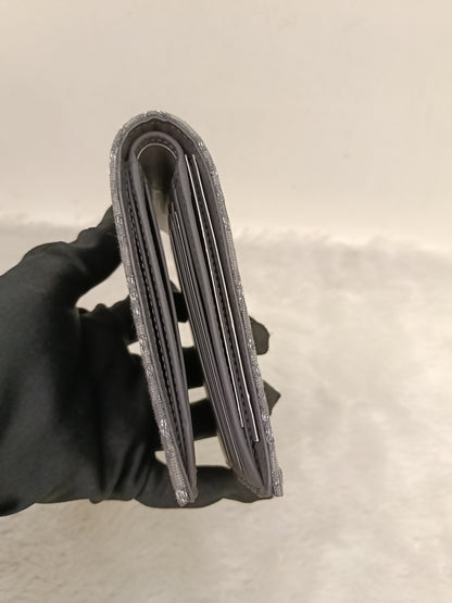 Dior Bifold Wallet Oblique Jacquard Ruthenium Grey Silver