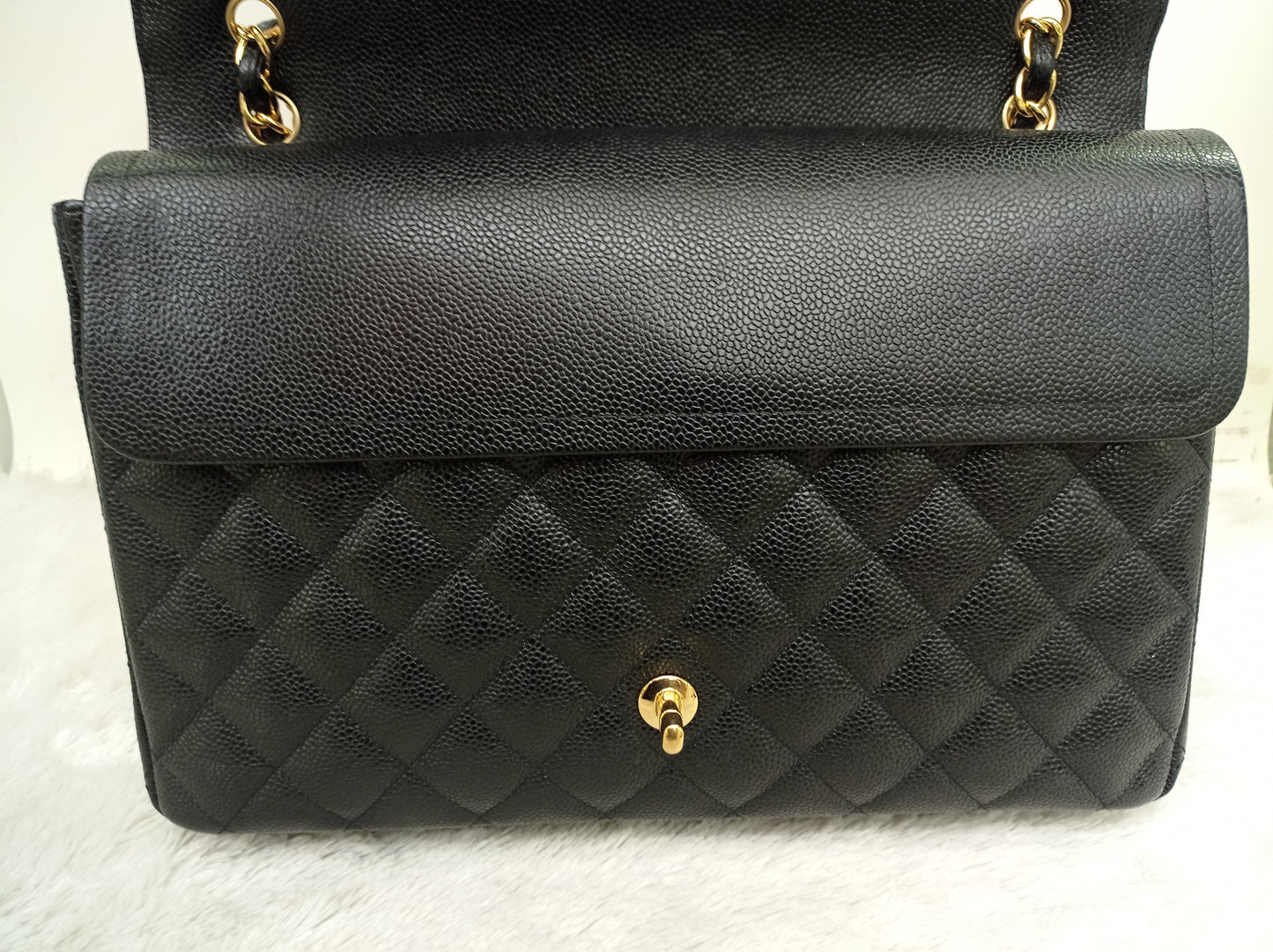 Chanel Maxi Caviar Black GHW DF #24