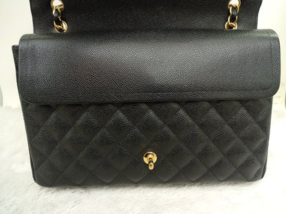 Chanel Maxi Caviar Black GHW DF #24