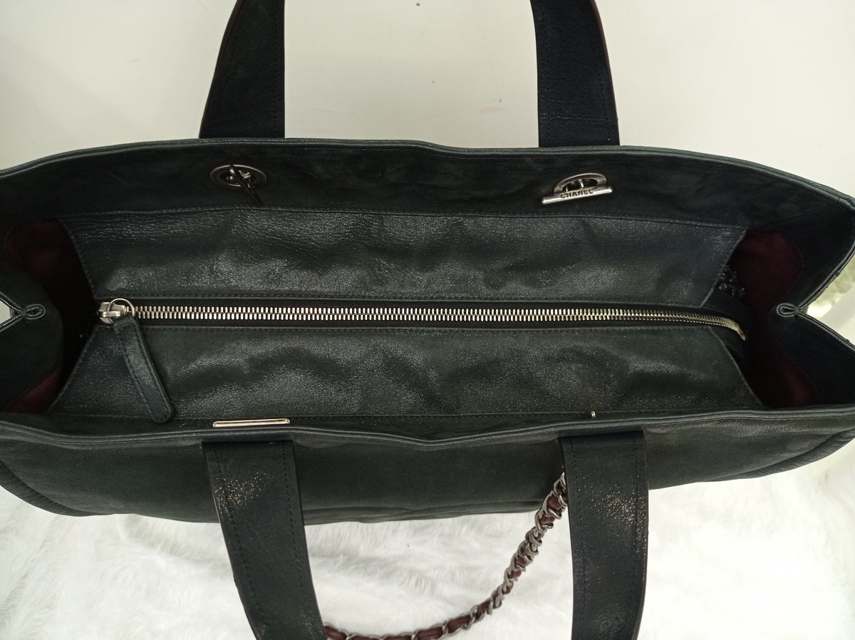 Chanel In The Mix Timeless Shopping Tote Iridescent Calfskin Black RHW #14