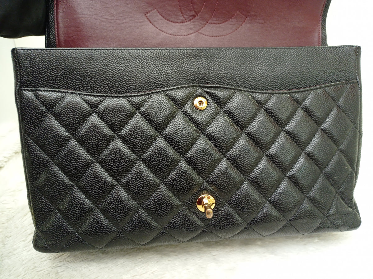 Chanel Maxi Caviar Black GHW DF #14
