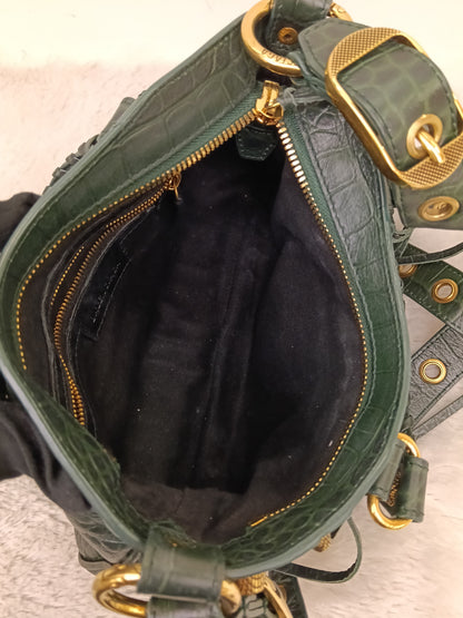 Balenciaga Neo Cagole Small Croco Green RGHW 2023