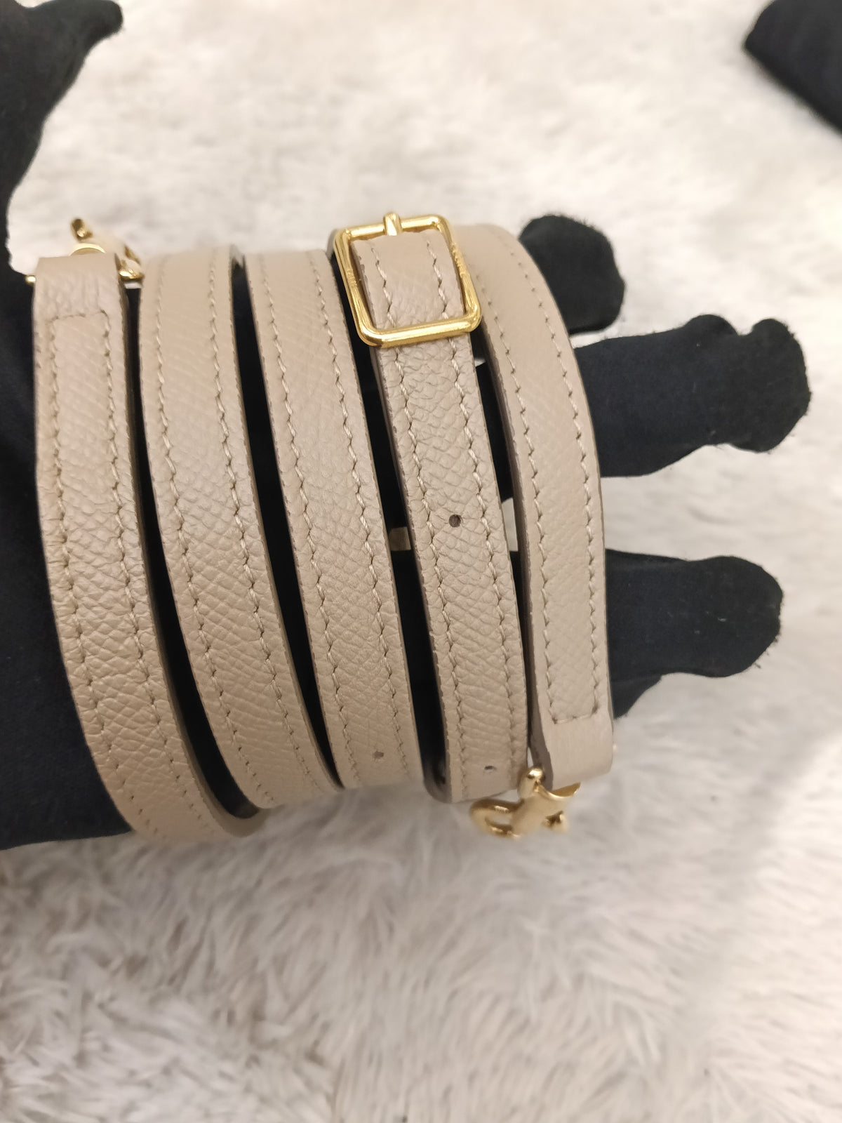 Celine Pico Belt Grained Light Taupe GHW 2020