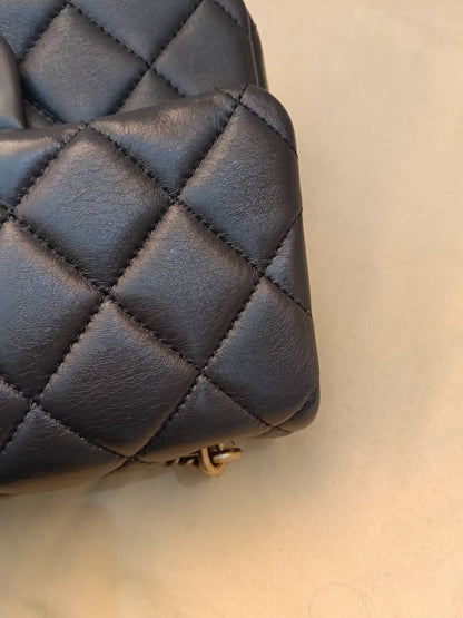 Chanel Seasonal Mini Flap Crush on Chain Calfskin Grey GHW (CHIP)