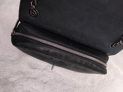 Chanel Day Trip Flap Calfskin Black RHW #22
