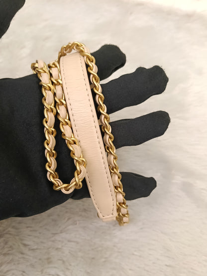 Chanel Coco Handle Small Chevron Calfskin Beige Handle Lizard GHW #25