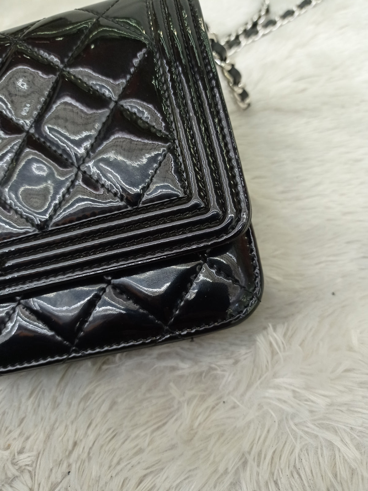 Chanel WOC Boy Patent Black SHW #20