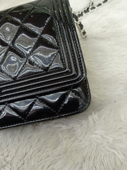 Chanel WOC Boy Patent Black SHW #20